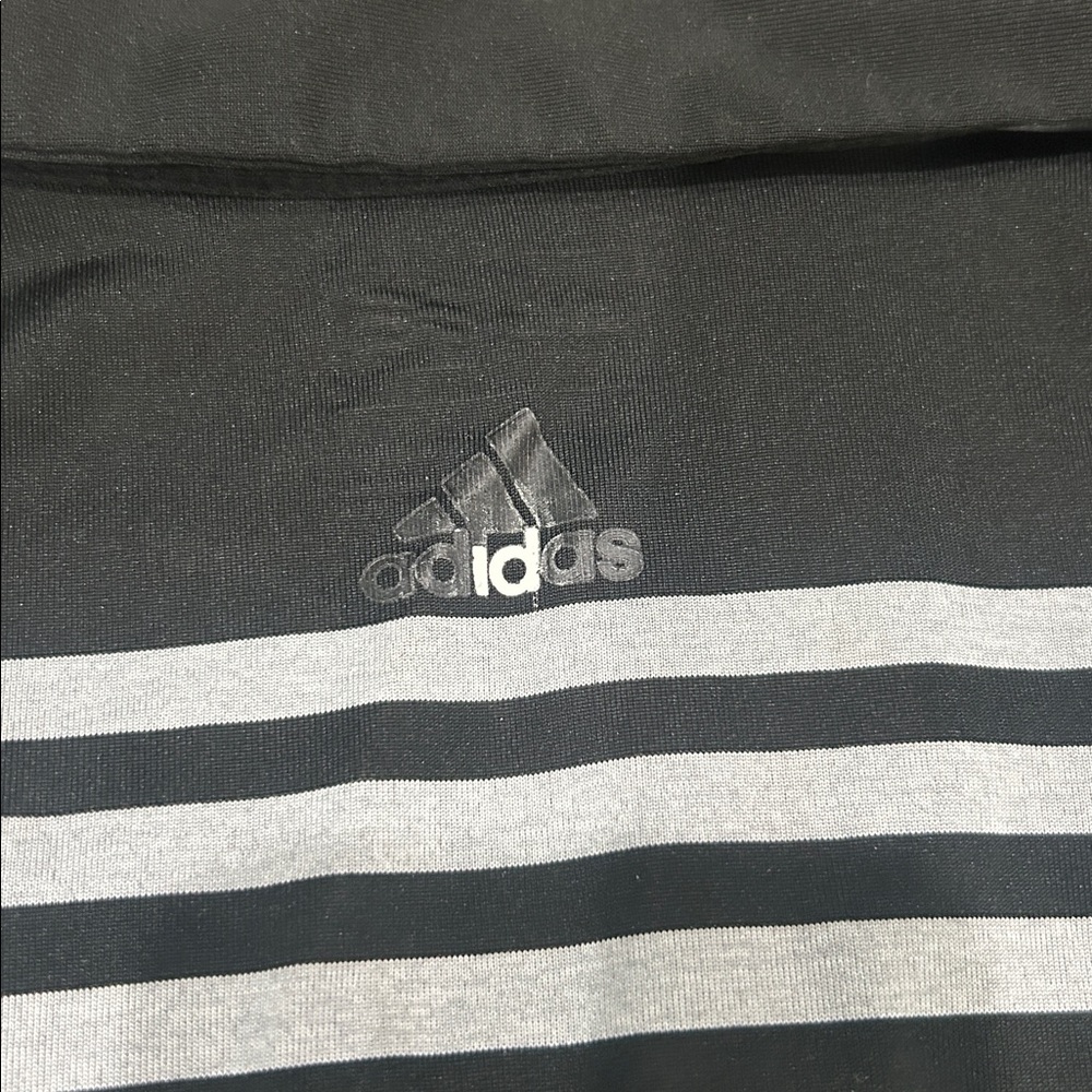 Adidas Black and Gray Striped Polo - Picture 5 of 6